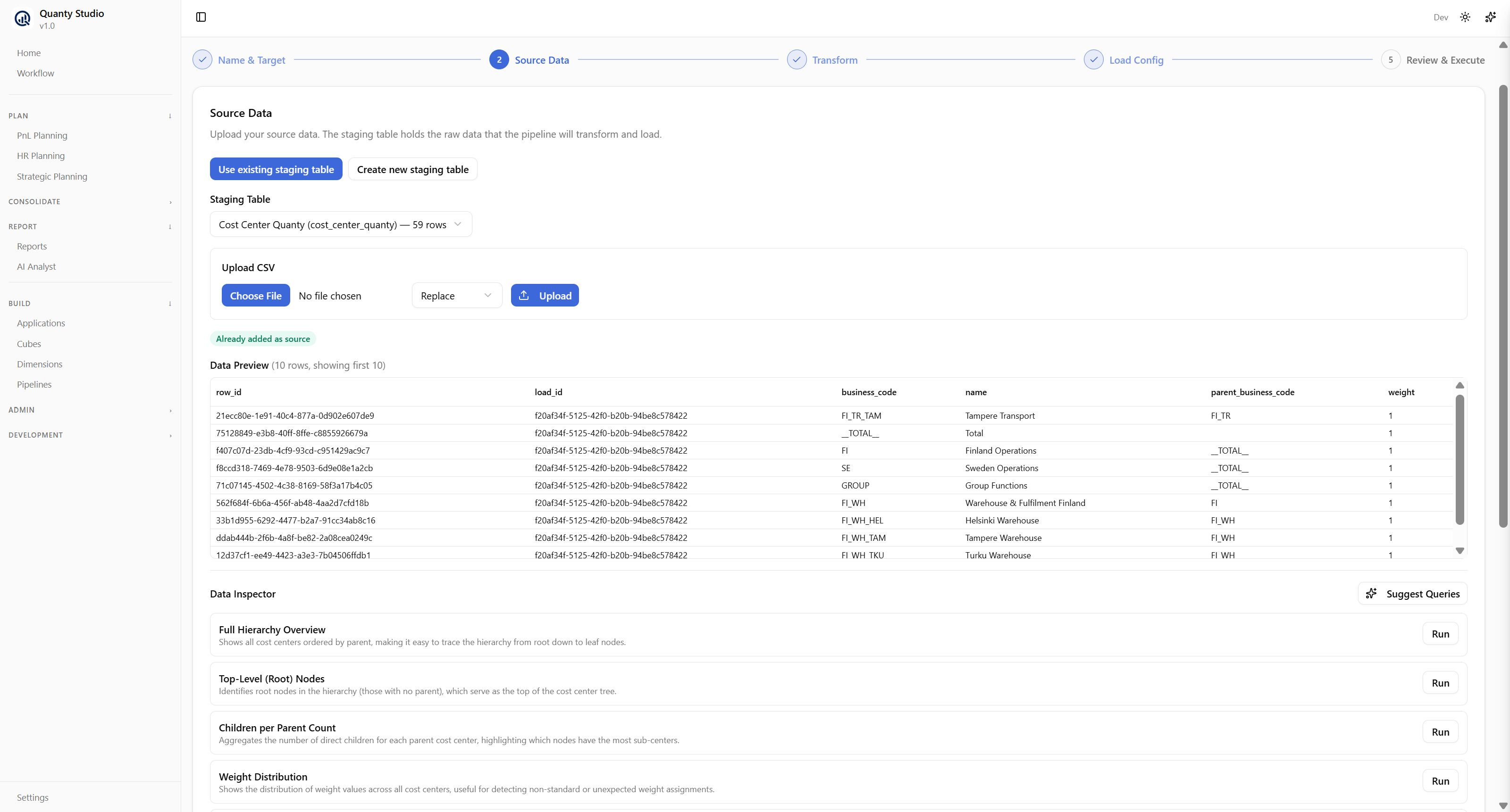 Quanty master data management UI